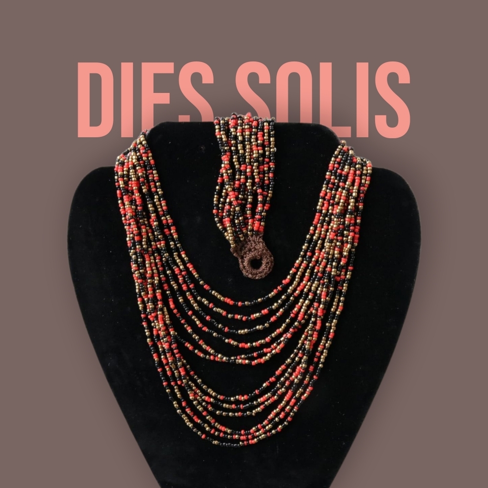 Multicolor Beaded Necklace and bracelate set